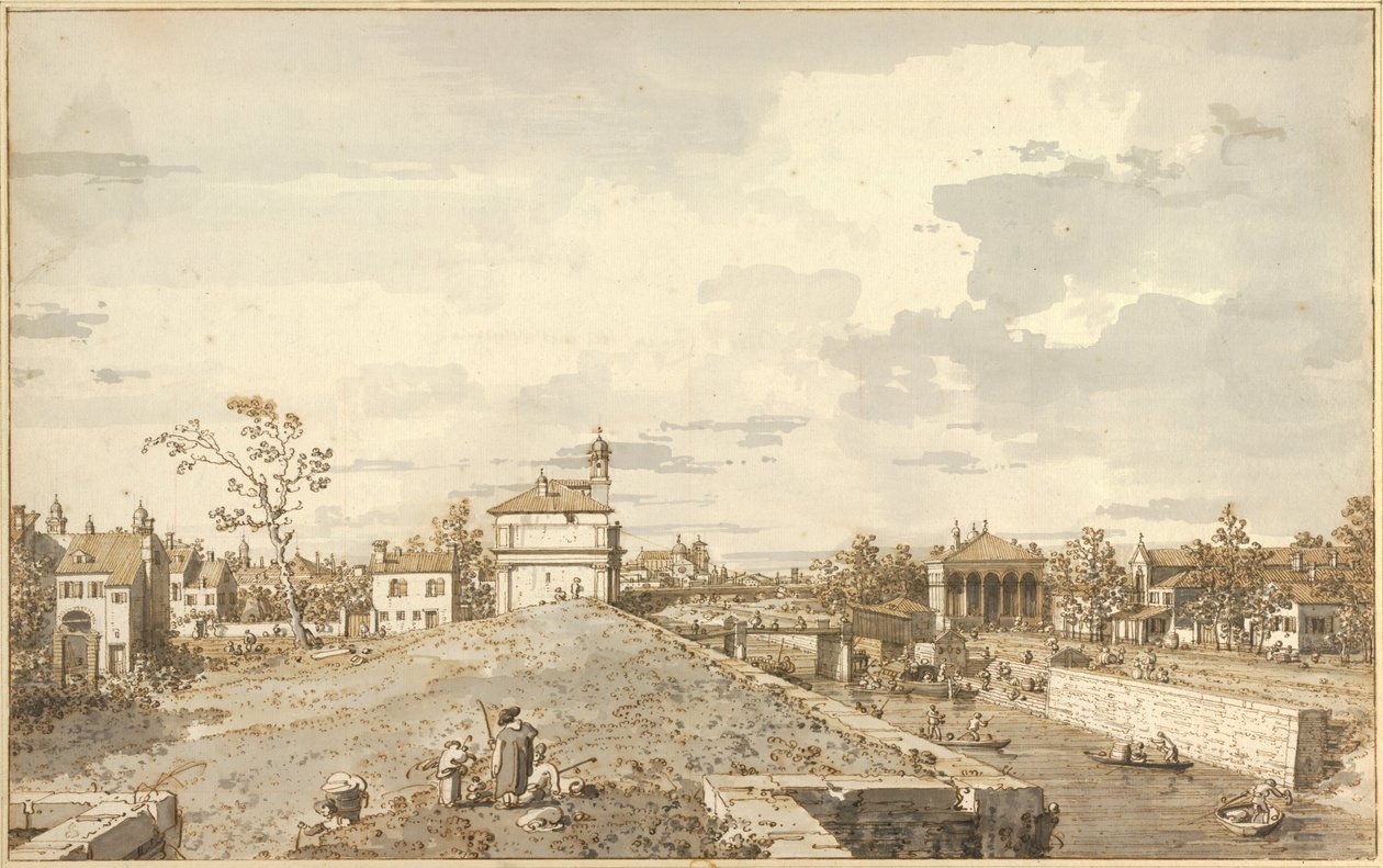 De Porta Portello met het Brenta-kanaal in Padua door Giovanni Antonio Canal