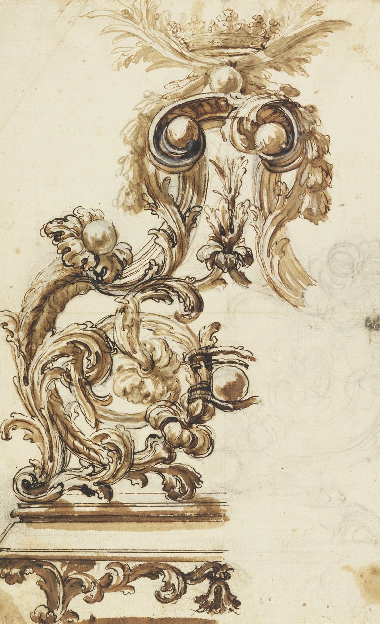 Ontwerp voor een Verguld Bronzen Ornament door Giovanni Battista Foggini