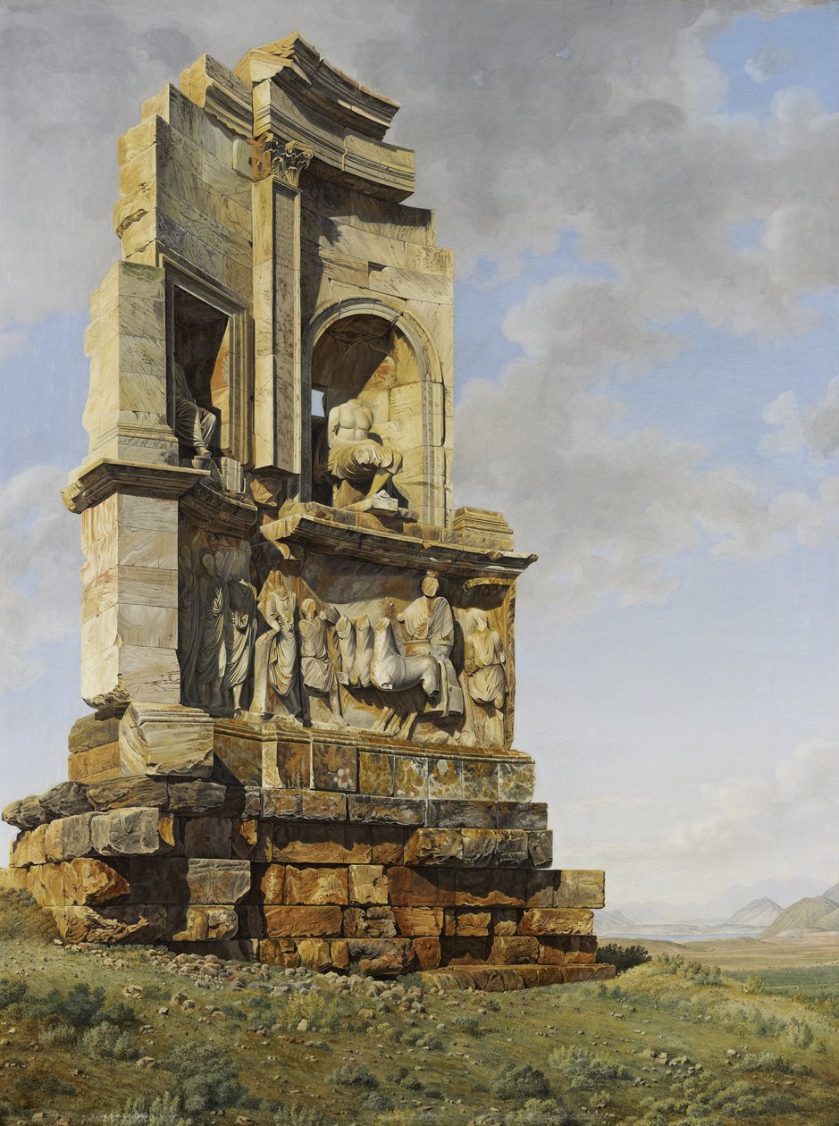 Het Monument voor Philopappos, Athene door Giovanni Battista Lusieri