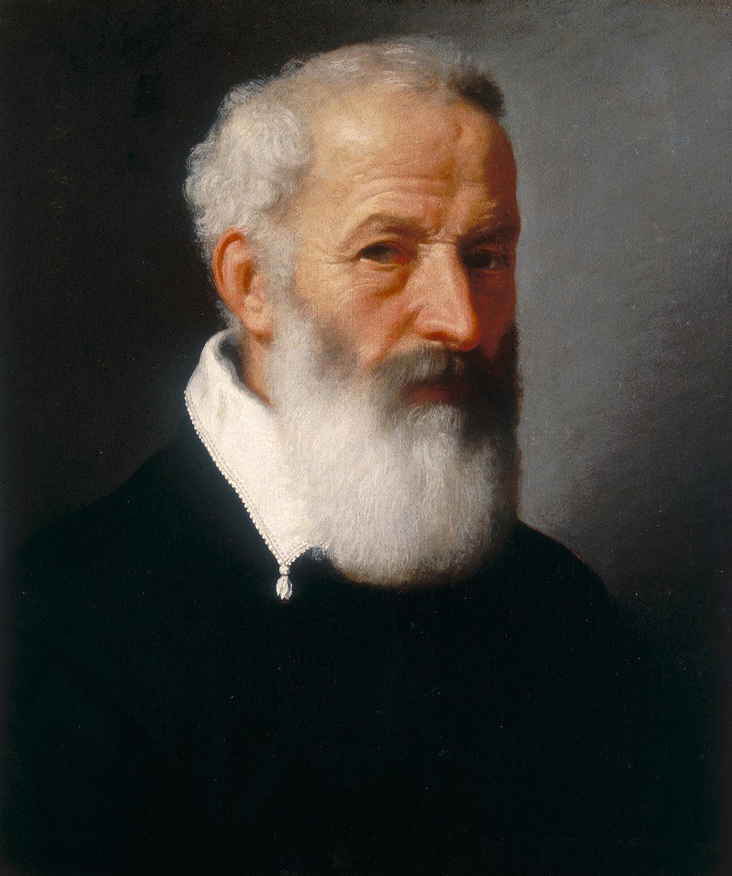 Portret van een oude edelman door Giovanni Battista Moroni
