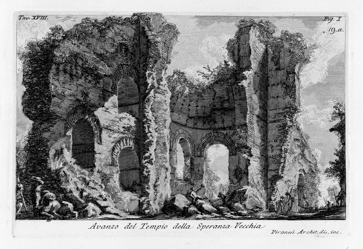 Avanzo del Tempio della Speranza Vecchia door Giovanni-Battista Piranesi