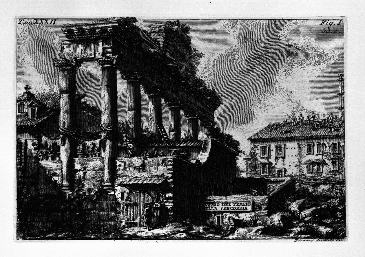 Avazo del tempio della Concordia door Giovanni Battista Piranesi