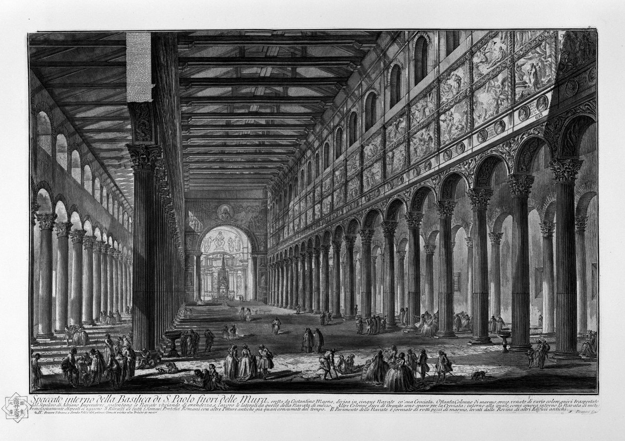 Basiliek van Sint-Paulus buiten de Muren door Giovanni-Battista Piranesi