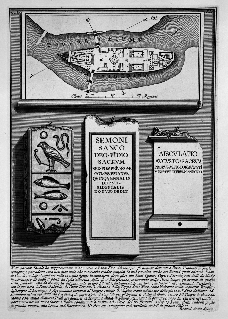 Tiberijnse Eiland door Giovanni Battista Piranesi