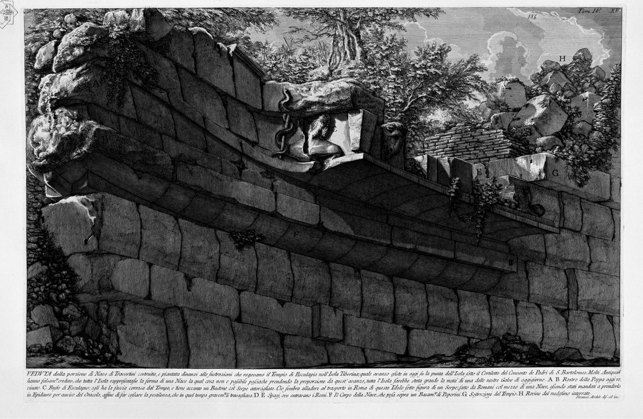 Tiberijnse Eiland door Giovanni Battista Piranesi