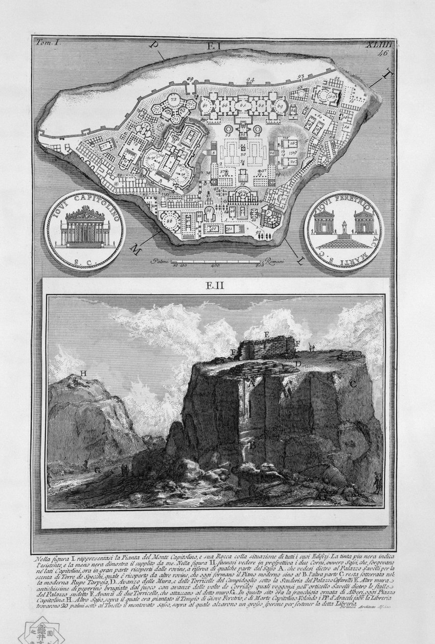Kaart van Campidoglio door Giovanni Battista Piranesi