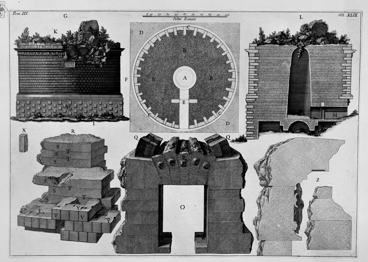 Mausoleum van Cecilia Metella door Giovanni-Battista Piranesi