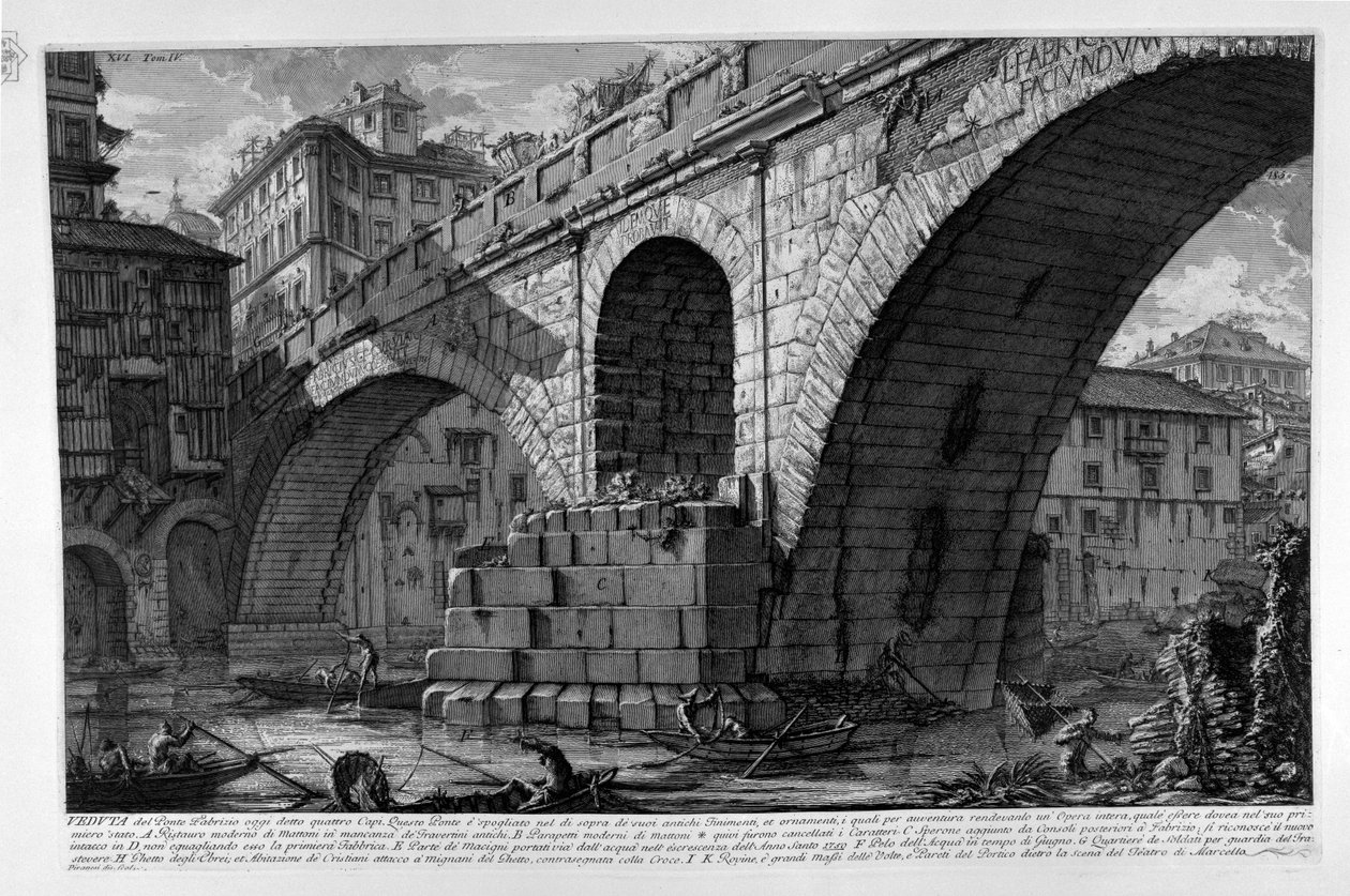 Ponte Fabricio door Giovanni-Battista Piranesi
