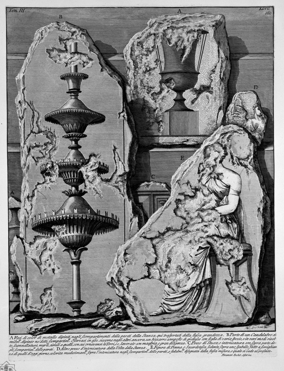 Piramide van Caius Cestius door Giovanni-Battista Piranesi