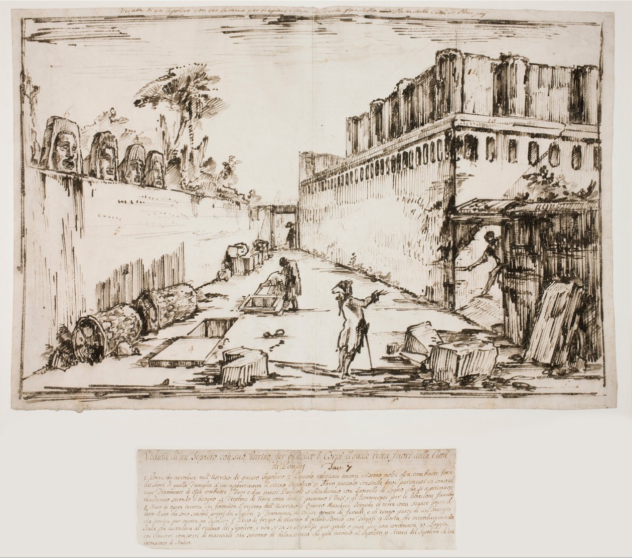 Het Graf van de Istacidi, Pompeii door Giovanni Battista Piranesi