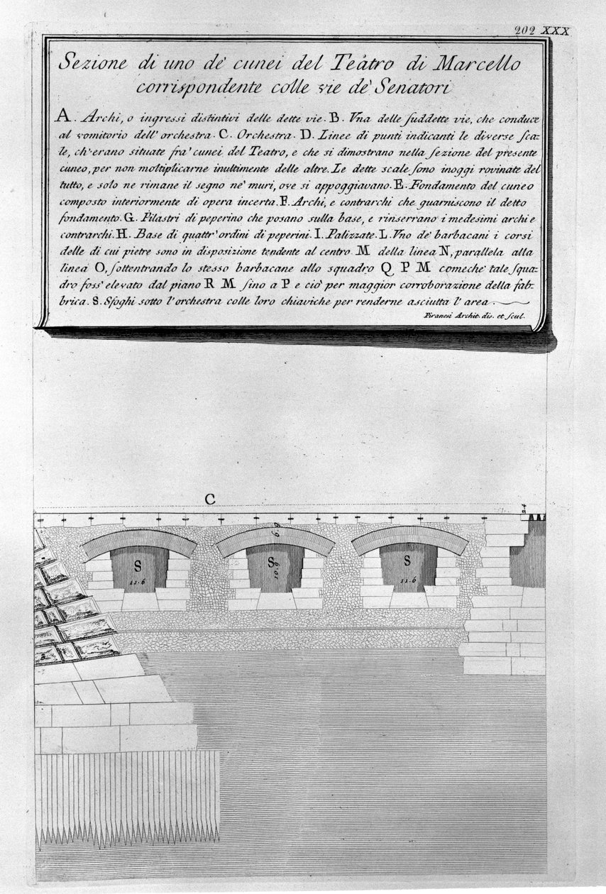 Theater van Marcellus door Giovanni-Battista Piranesi