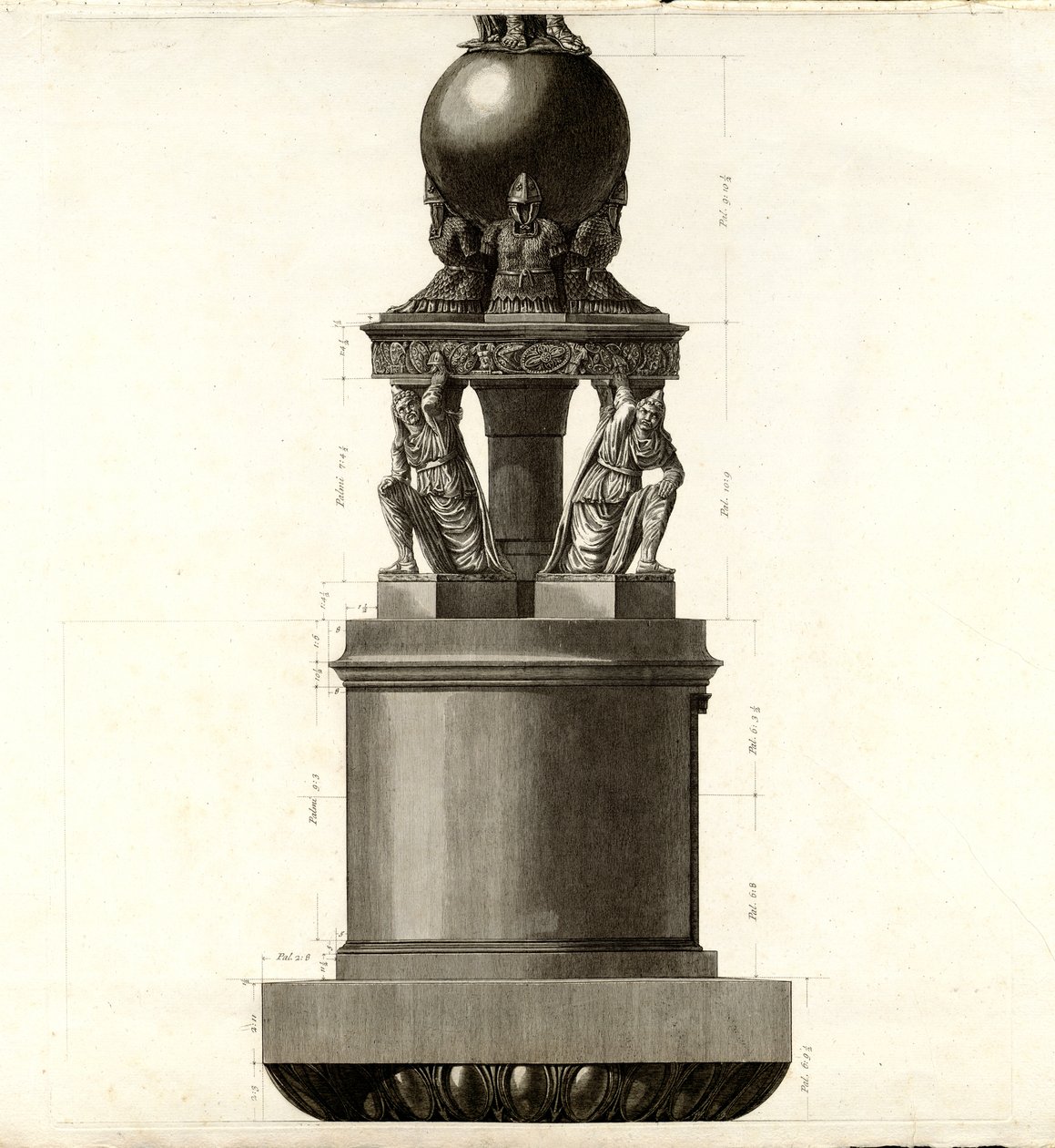 Gezicht op het hoofdfront van de Zuil van Trajanus door Giovanni Battista Piranesi