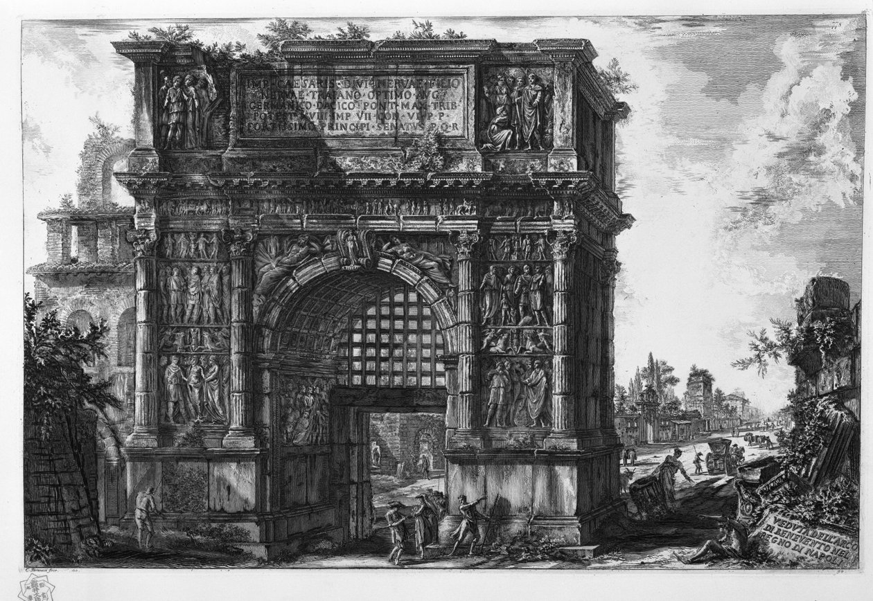 Veduta van de boog van Benevento in het koninkrijk Napels door Giovanni Battista Piranesi