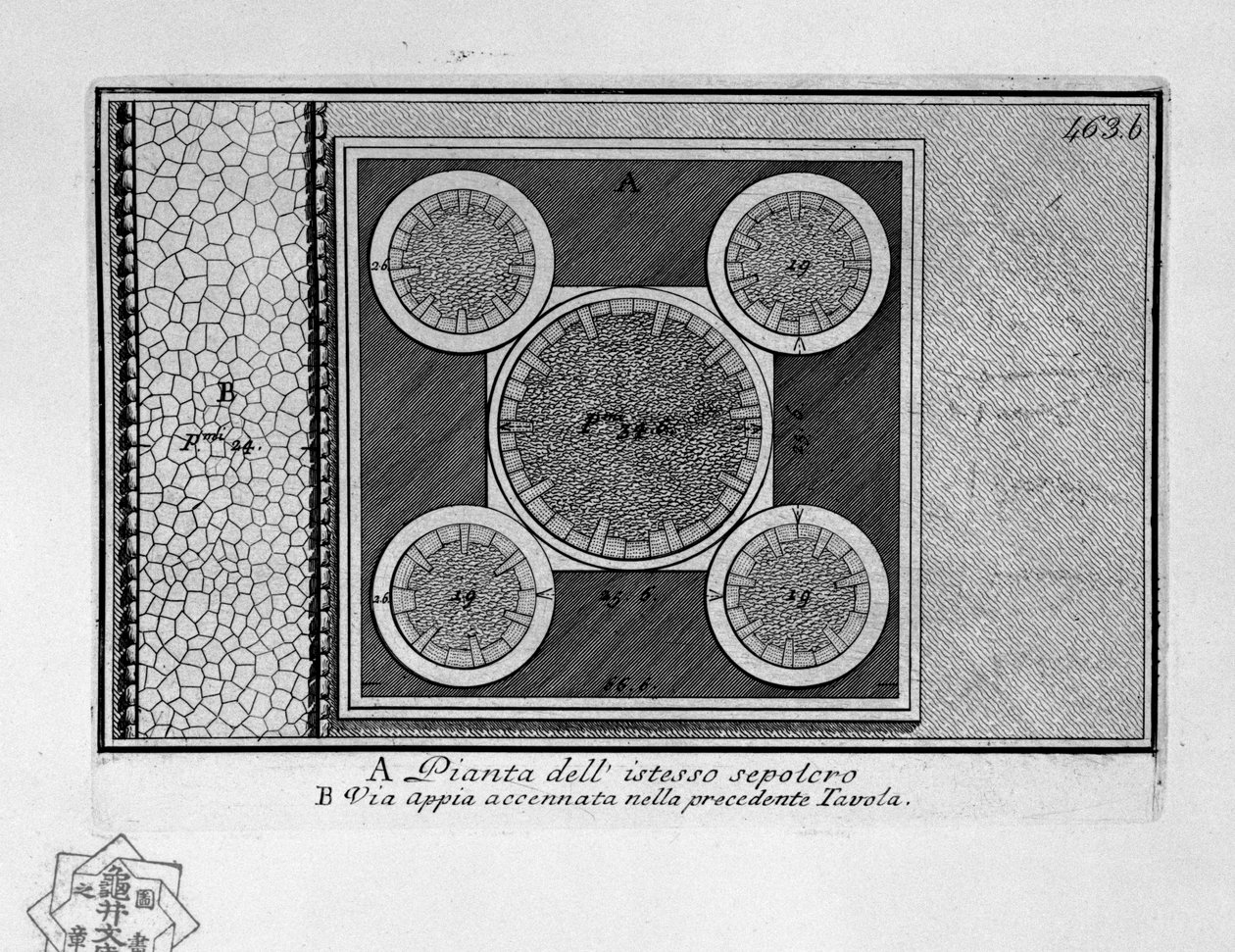 Via Appia, graf in Albano Laziale door Giovanni-Battista Piranesi