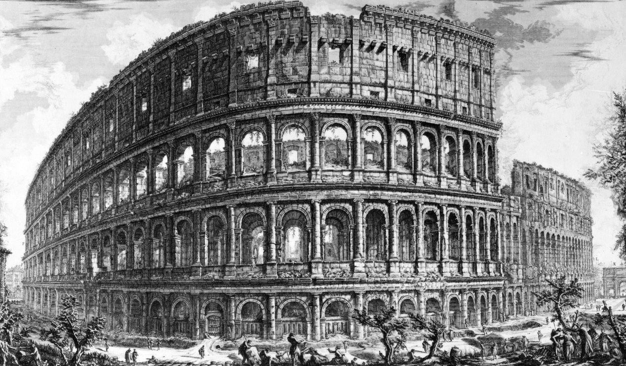 Uitzicht op het Colosseum, uit de serie 