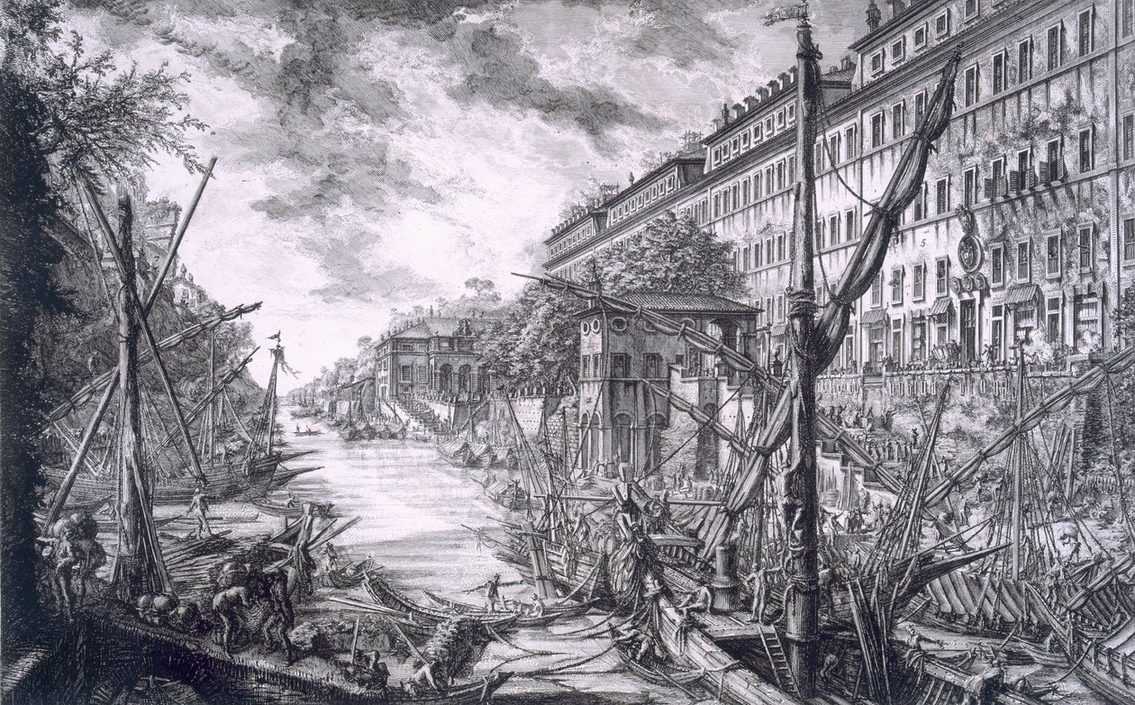 Uitzicht op de Haven van Ripa Grande, uit 
