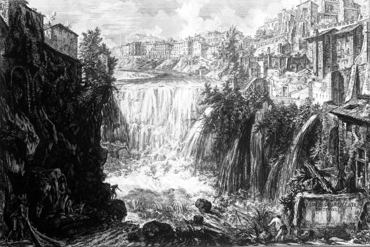 Uitzicht op de waterval bij Tivoli, uit de serie 