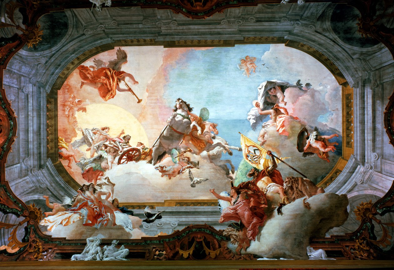 Allegorie van het Huwelijk van Rezzonico met Savorgnan door Giovanni-Battista Tiepolo