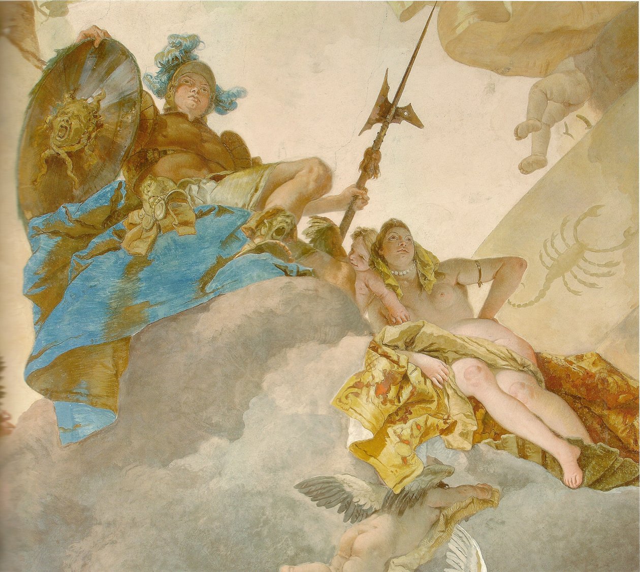 Plafondfresco in het trappenhuis van de Würzburger Residenz (detail) door Giovanni Battista Tiepolo