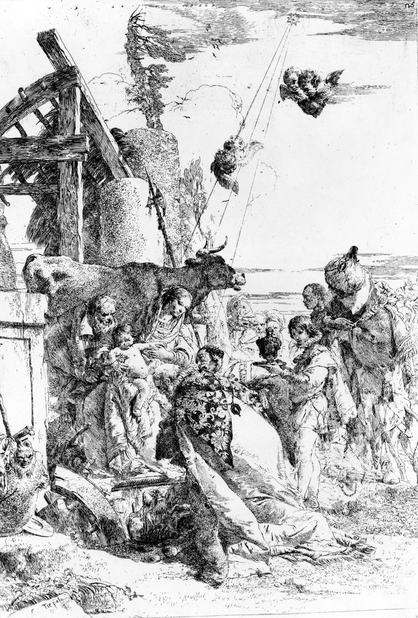 De aanbidding der wijzen, c.1753 door Giovanni Battista Tiepolo