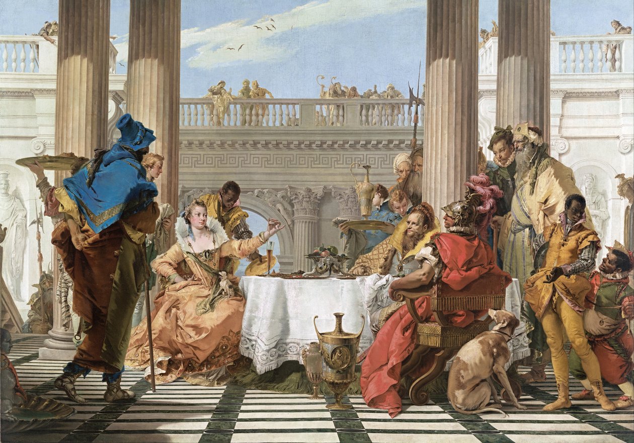 Het banket van Cleopatra door Giovanni Battista Tiepolo