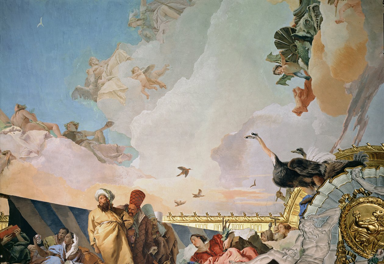 De Glorie van Spanje III, van het Plafond van de Troonzaal, 1764 (detail) door Giovanni Battista Tiepolo