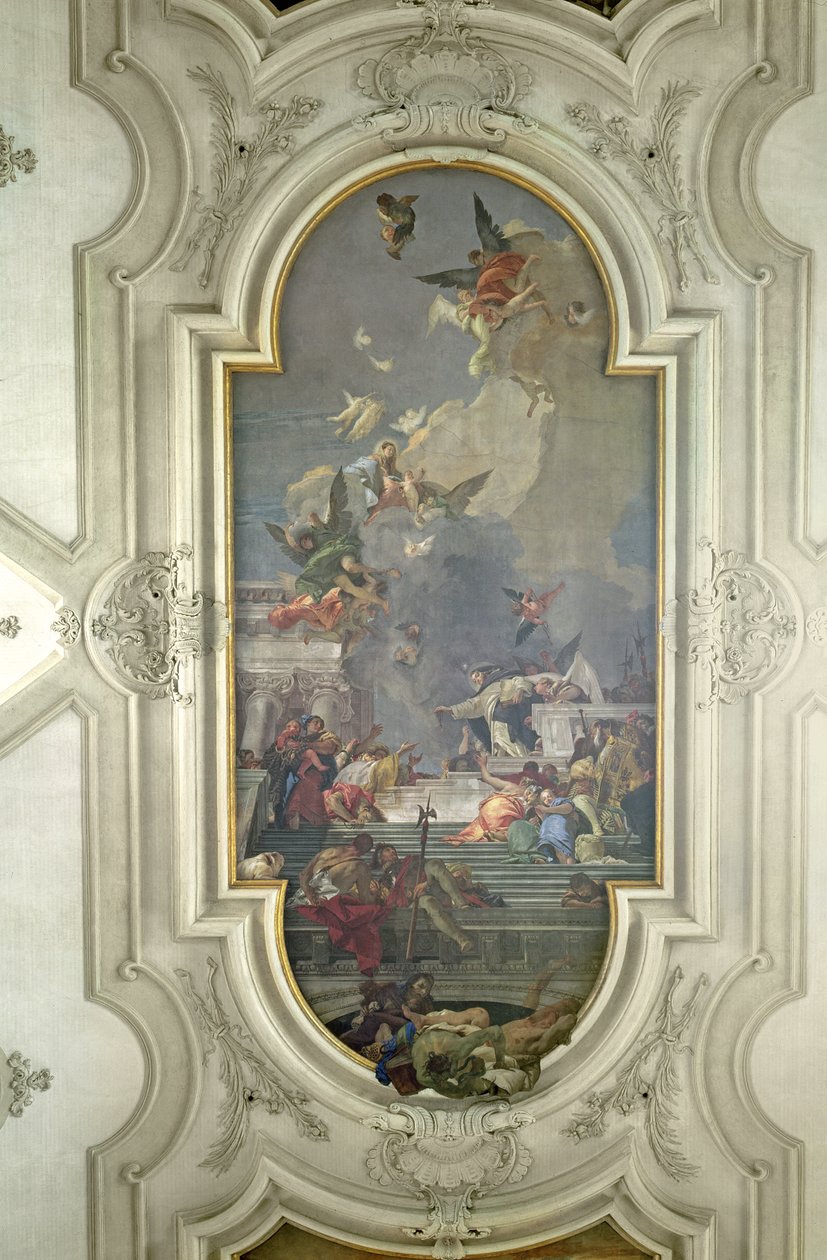De instelling van de rozenkrans door St. Dominic door Giovanni Battista Tiepolo