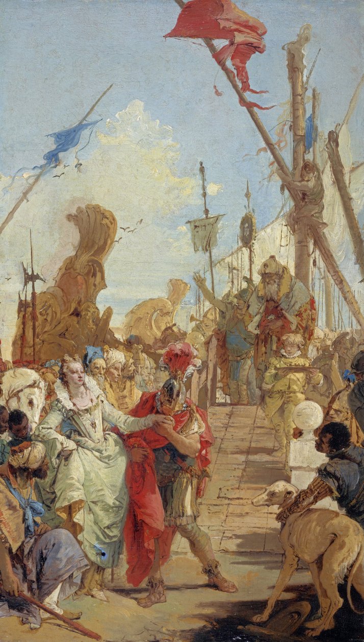 De ontmoeting van Anthony en Cleopatra door Giovanni-Battista Tiepolo