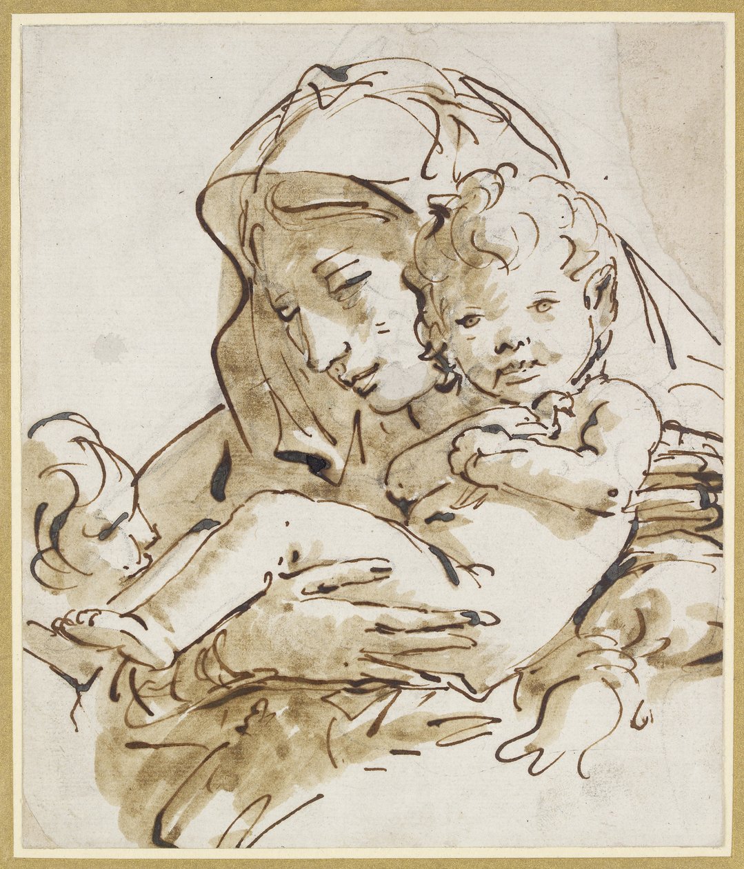 De Maagd en het Kind met de jonge St. Jan door Giovanni Battista Tiepolo