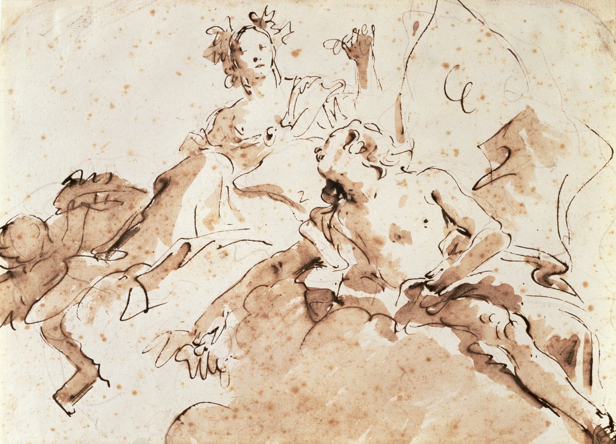 Zephyrus en Flora door Giovanni-Battista Tiepolo