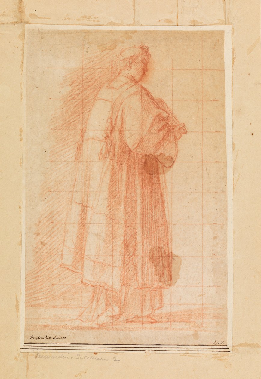 Staande geestelijke met een boek door Giovanni Bernardino Rodriguez