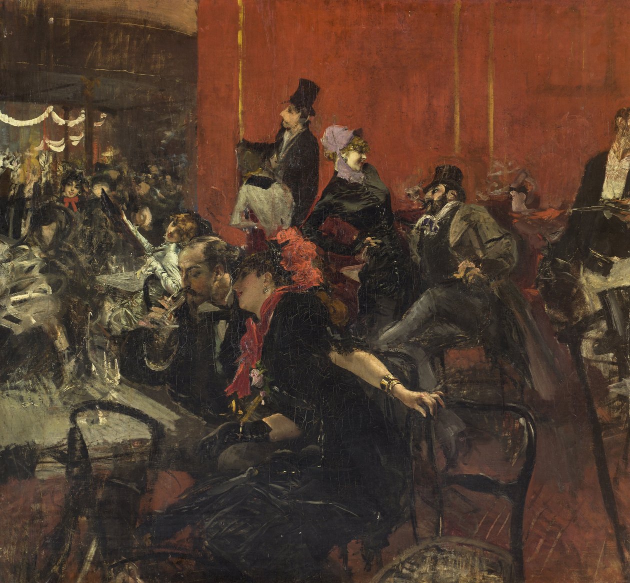 Feestscène door Giovanni Boldini