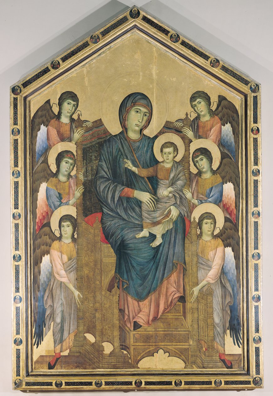 De Maagd en het Kind in Majesteit omringd door zes engelen, c.1270 door Giovanni Cimabue