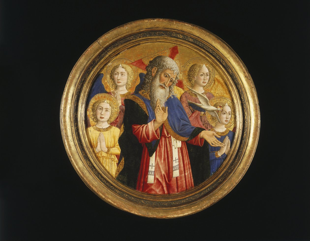 God de Vader met Vier Engelen en de Duif van de Heilige Geest door Giovanni Francesco da Rimini
