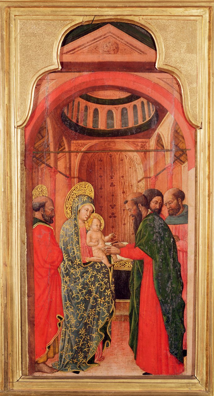 De Besnijdenis, van een altaarstuk met scènes uit het leven van de Maagd, c.1445 door Giovanni Francesco da Rimini