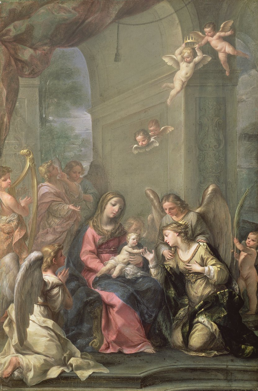 Mystieke bruiloft van St. Catherine door Giovanni Gioseffo da Sole