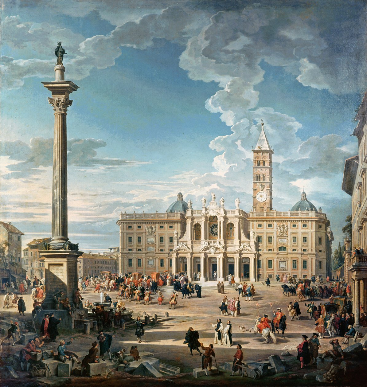 Het Piazza Santa Maria Maggiore, 1752 door Giovanni Paolo Pannini
