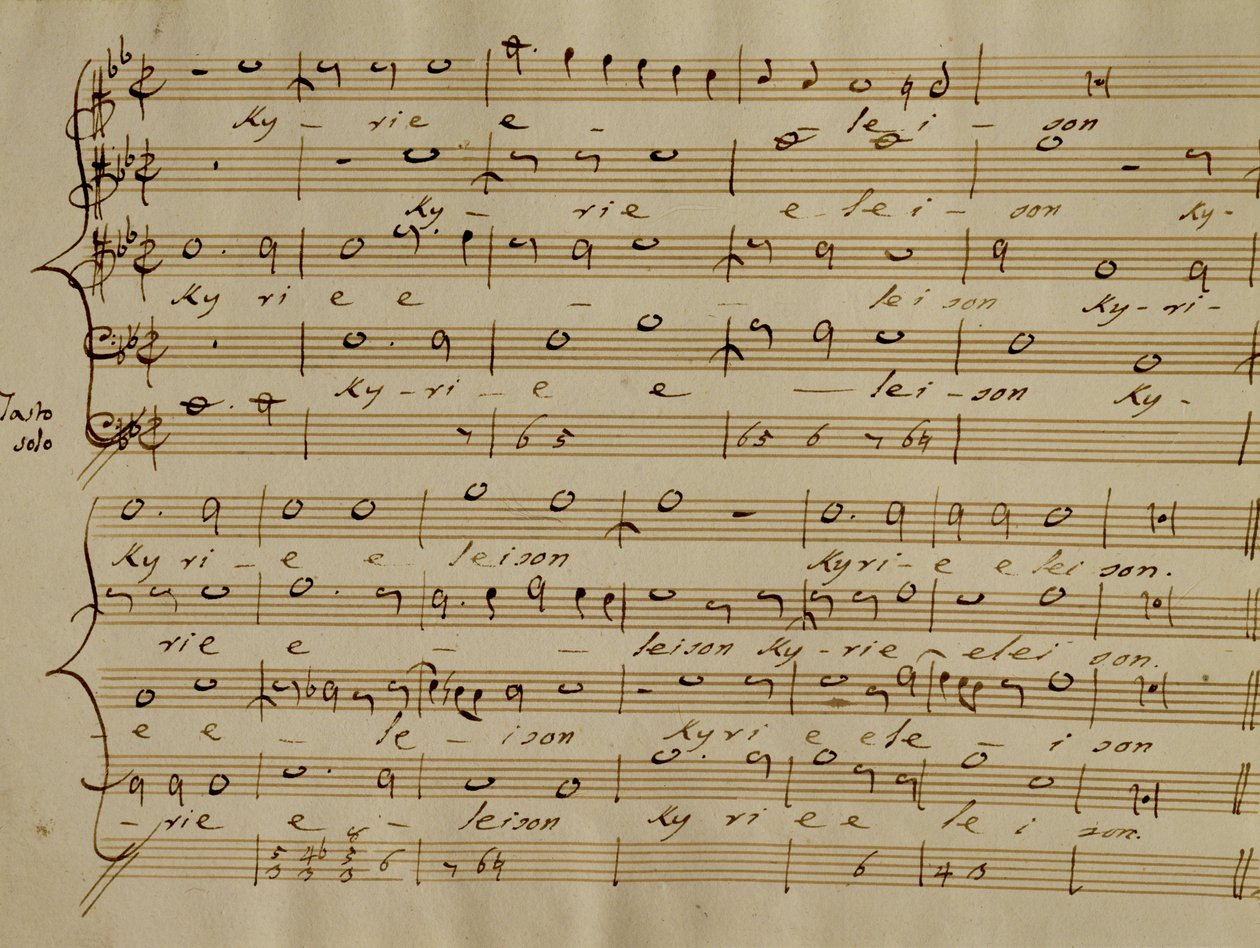 Partituur van de Kyrie Eleison uit de 