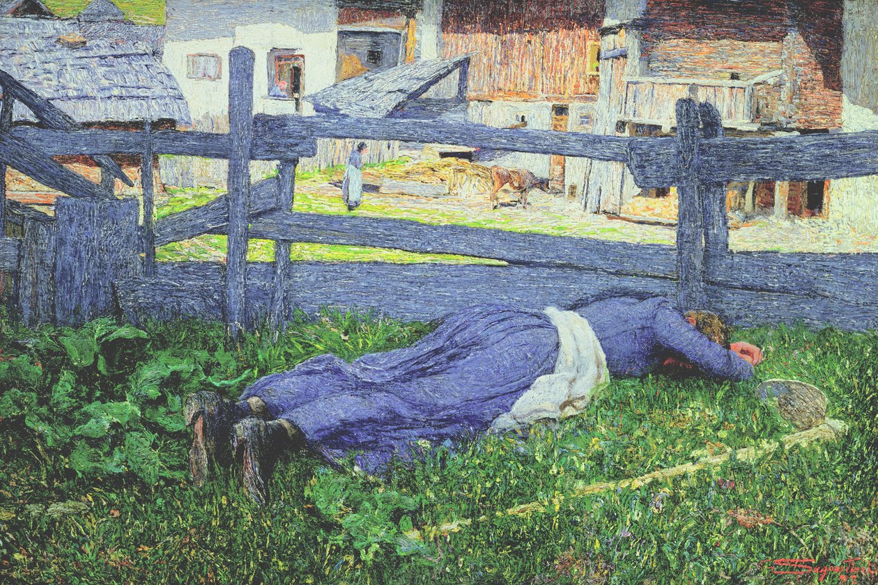 Rust in de schaduw door Giovanni Segantini