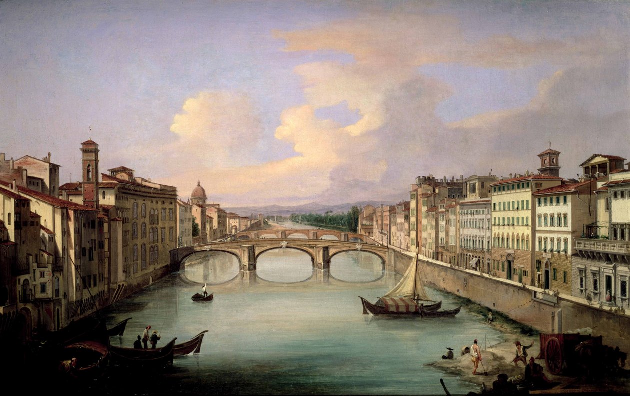Florence vanaf de Ponte Vecchio | Giovanni Signorini