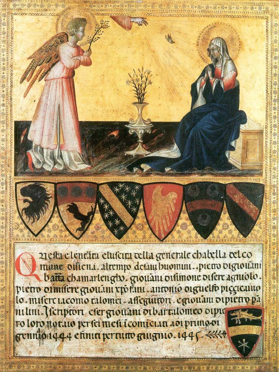 Aankondiging. Giovanni di Paolo. Vaticaan door Giovanni di Paolo