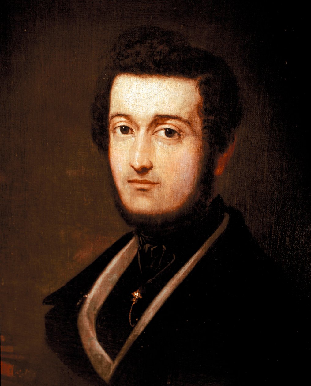 Portret van de Patriot en Musicus Piero Maroncelli (1795-1846) Schilderij door Giovanni Carnovali (il Piccio) (1804-1873) 1839 Rome, Museo del Risorgimento door Giovanni Carnovali