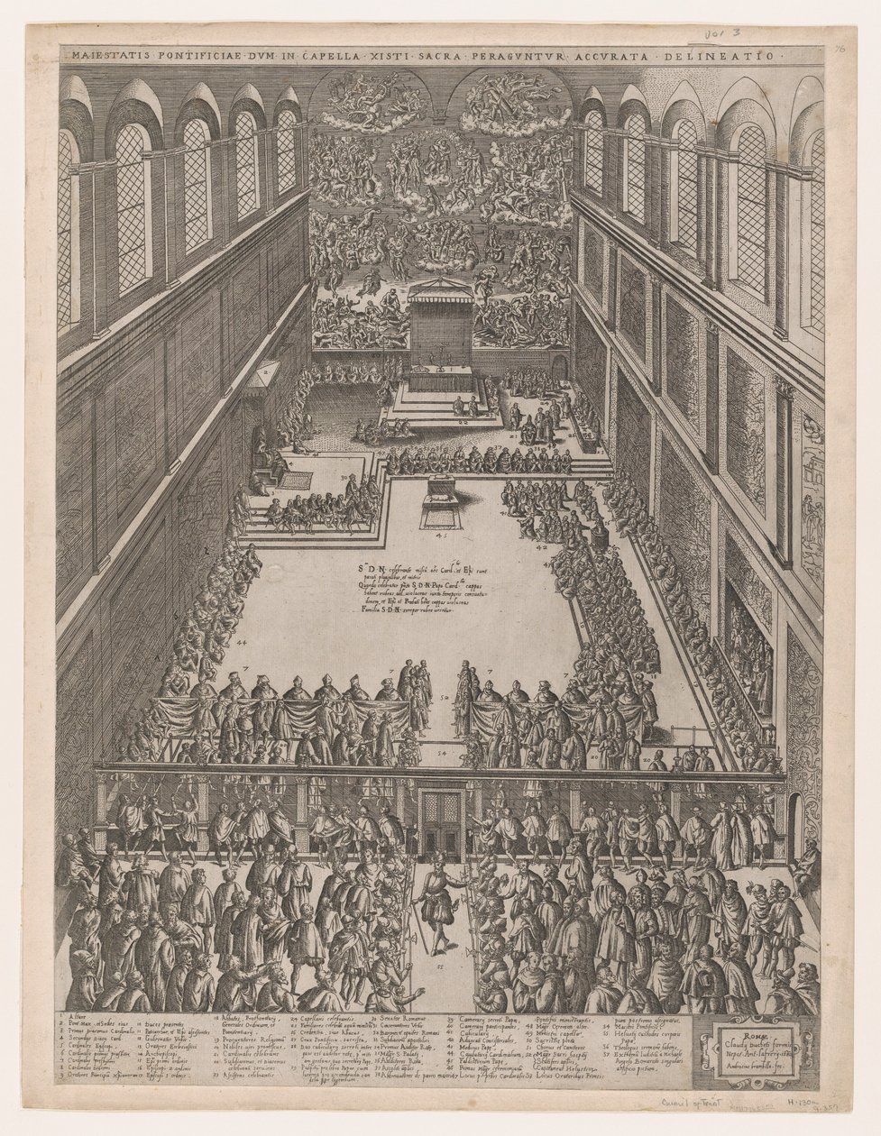 Speculum Romanae Magnificentiae: Een pauselijke bijeenkomst in de Sixtijnse Kapel, Michelangelo