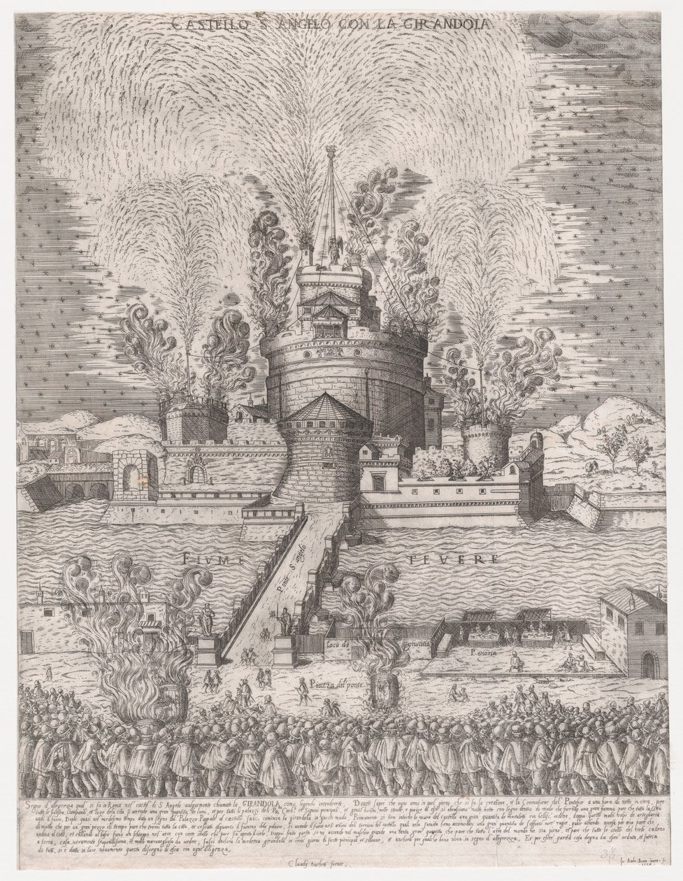 Speculum Romanae Magnificentiae: De Girandola bij het Castel Sant