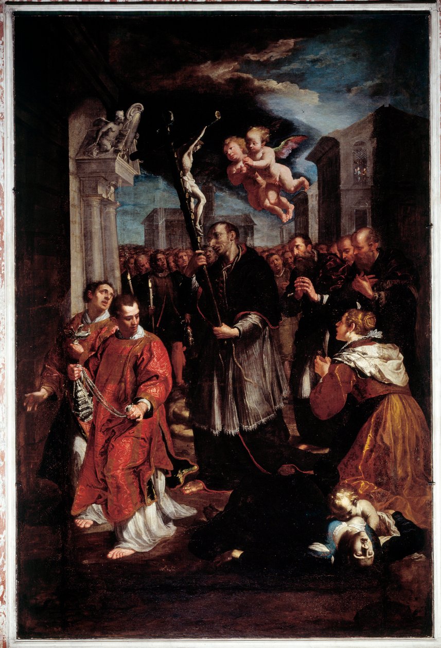 Processie van St. Charles Borromeo door Giovanni Andrea Ansaldo