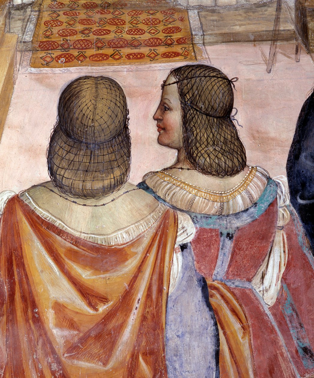 Benedictus excommuniceerde twee nonnen en verleende hen absolutie na hun dood (detail) door Giovanni Antonio Bazzi Sodoma