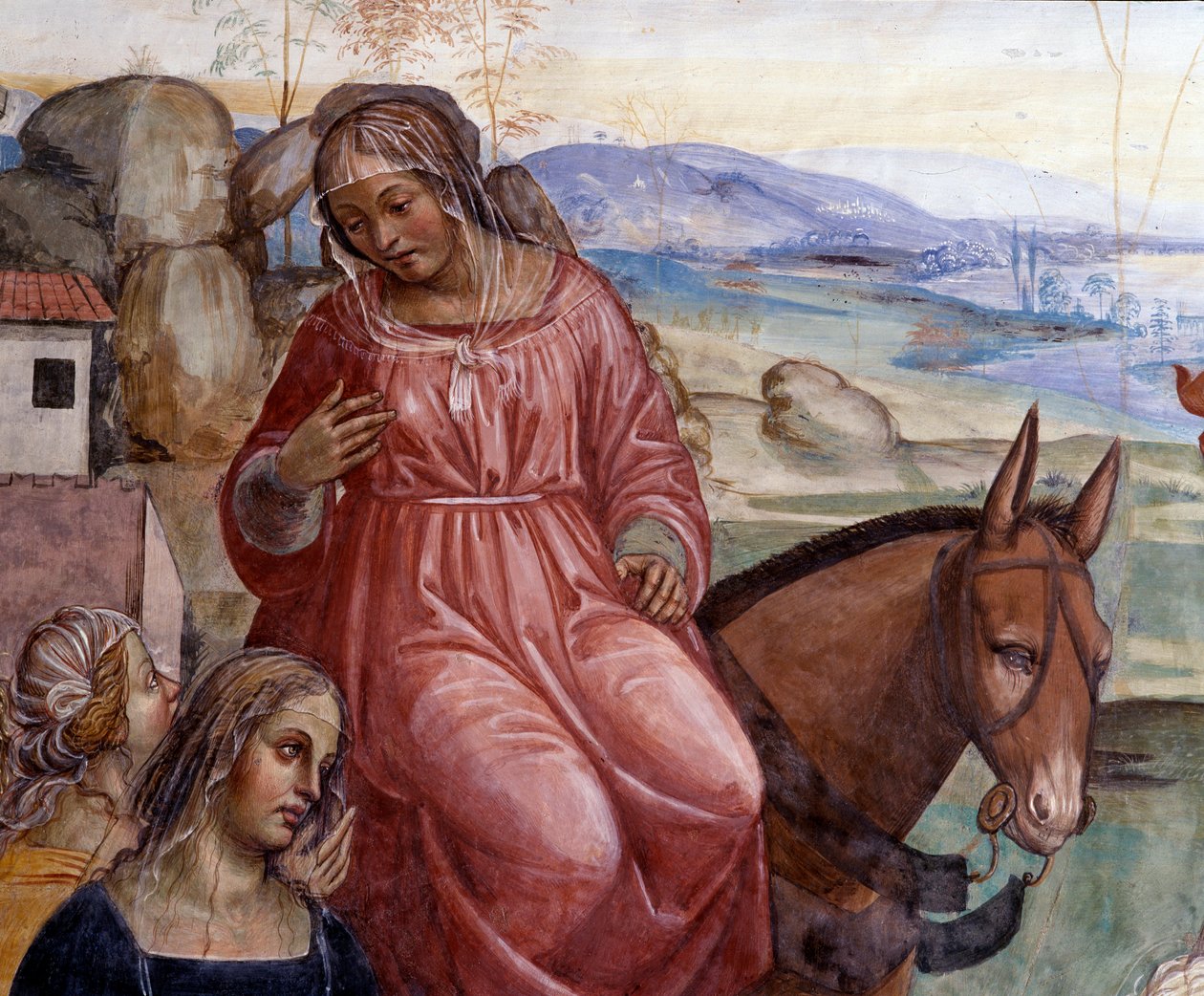 Benedictus verliet het huis van zijn vader en ging naar Rome om te studeren (detail) door Giovanni Antonio Bazzi Sodoma