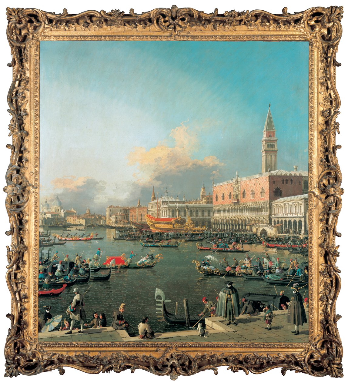 De Bucintoro bij de Molo, Venetië, op Hemelvaartsdag door Giovanni Antonio Canal