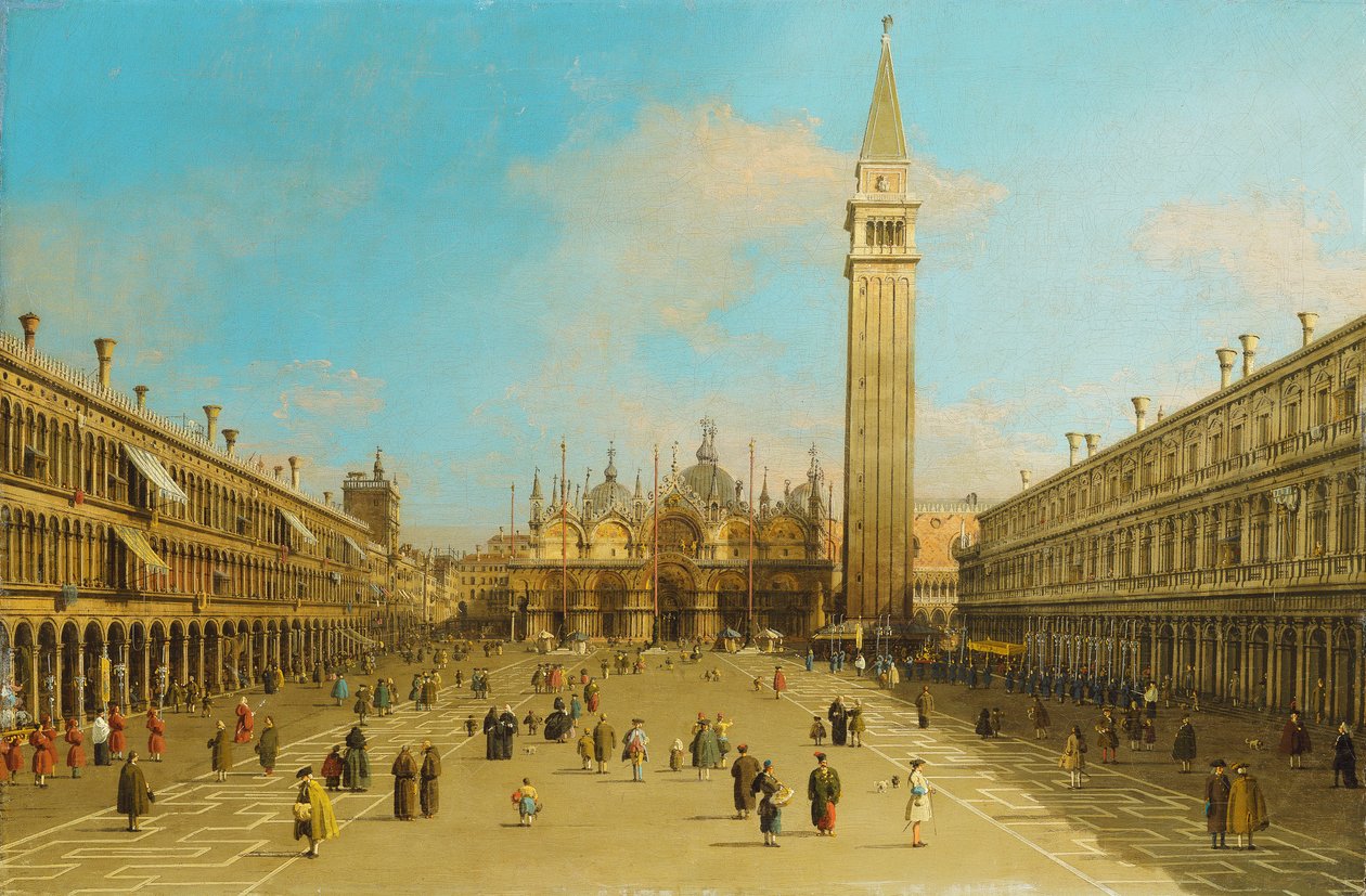 Het Piazza San Marco, Venetië, kijkend naar het Oosten door Giovanni Antonio Canal
