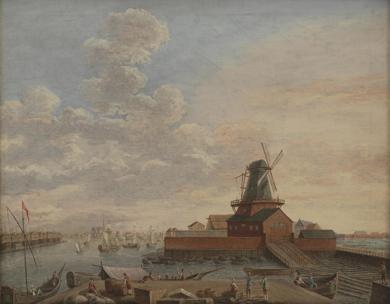 De marinewerven in Christianshavn door Giovanni Antonio Cesari